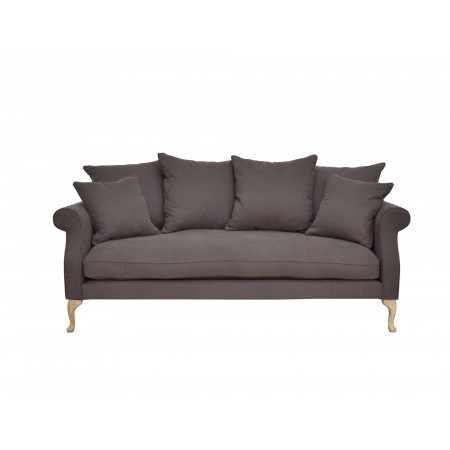 Queen sofa 3-osobowa z luźnymi poduszkami i pięknymi giętymi nogami