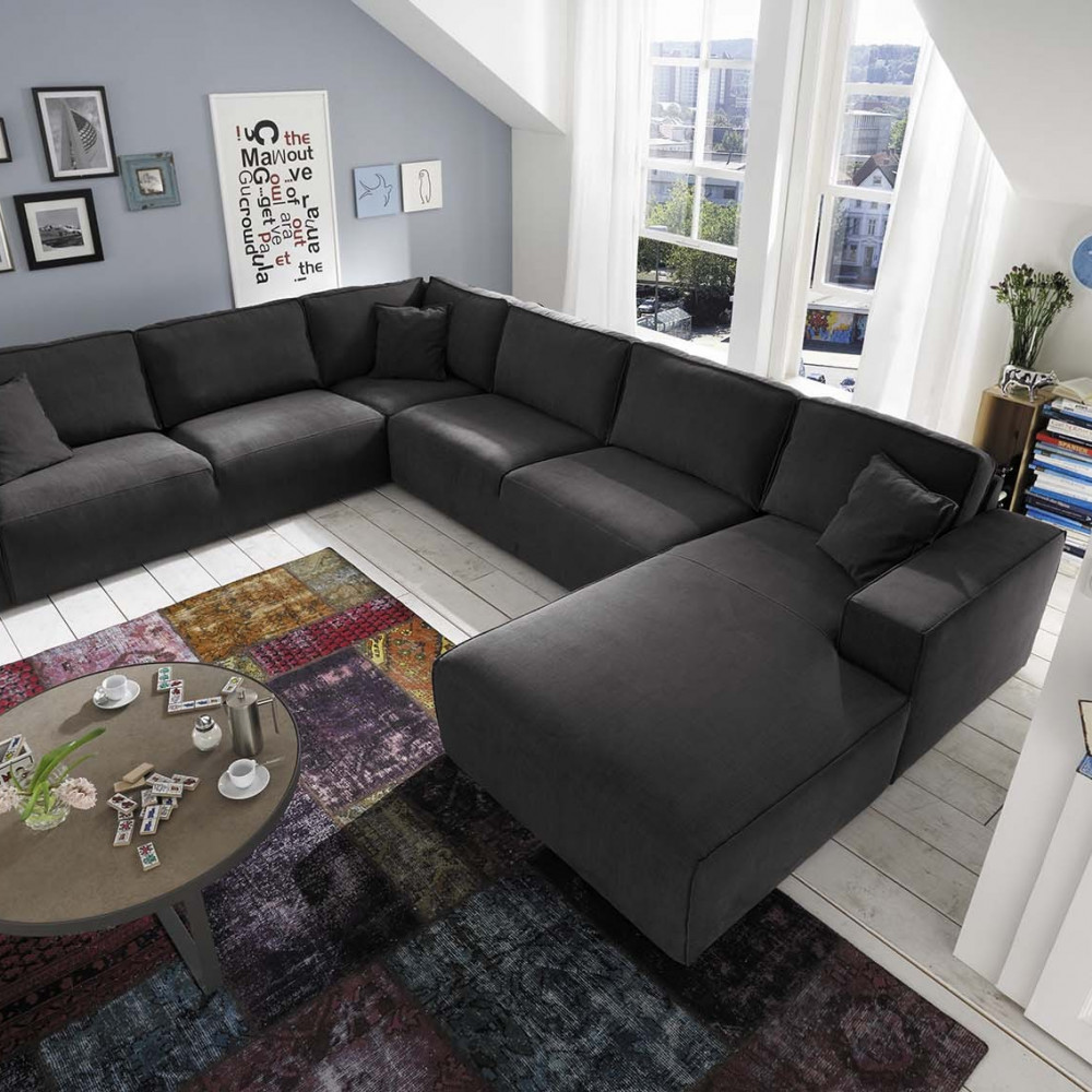 Narożna sofa Madrid z ozdobnym przeszyciem 299 x 377 x 193cm