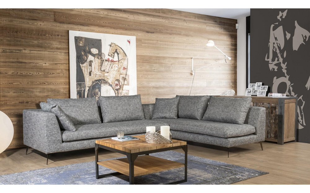 Nowoczesna sofa Allegria ze zdejmowanym pokrowcem na metalowych nogach 330x230cm