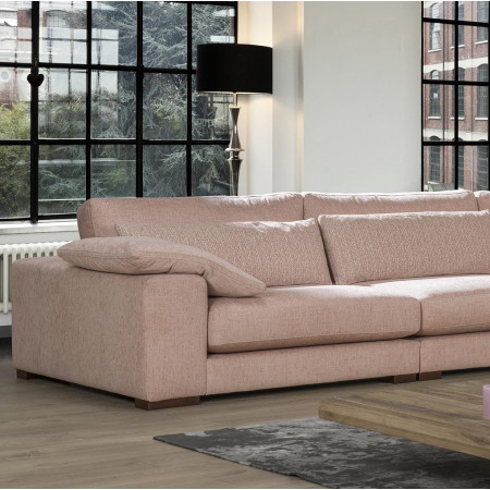 Wyprzedaż ekspozycji! Komfortowa sofa z szezlongiem Onyx 385x180cm z klasycznymi podłokietnikami