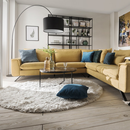 Napoli narożna sofa 333x303cm o dwóch różnych głębokościach siedzisk