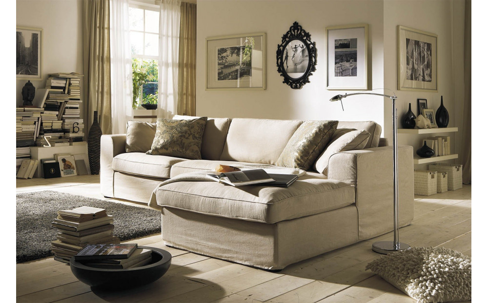 Fabien sofa 190 cm x 299 cm z szezlongiem i zdejmowanym pokrowcem