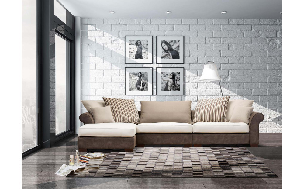 Castle sofa tapicerowana z szezlongiem 180x358cm