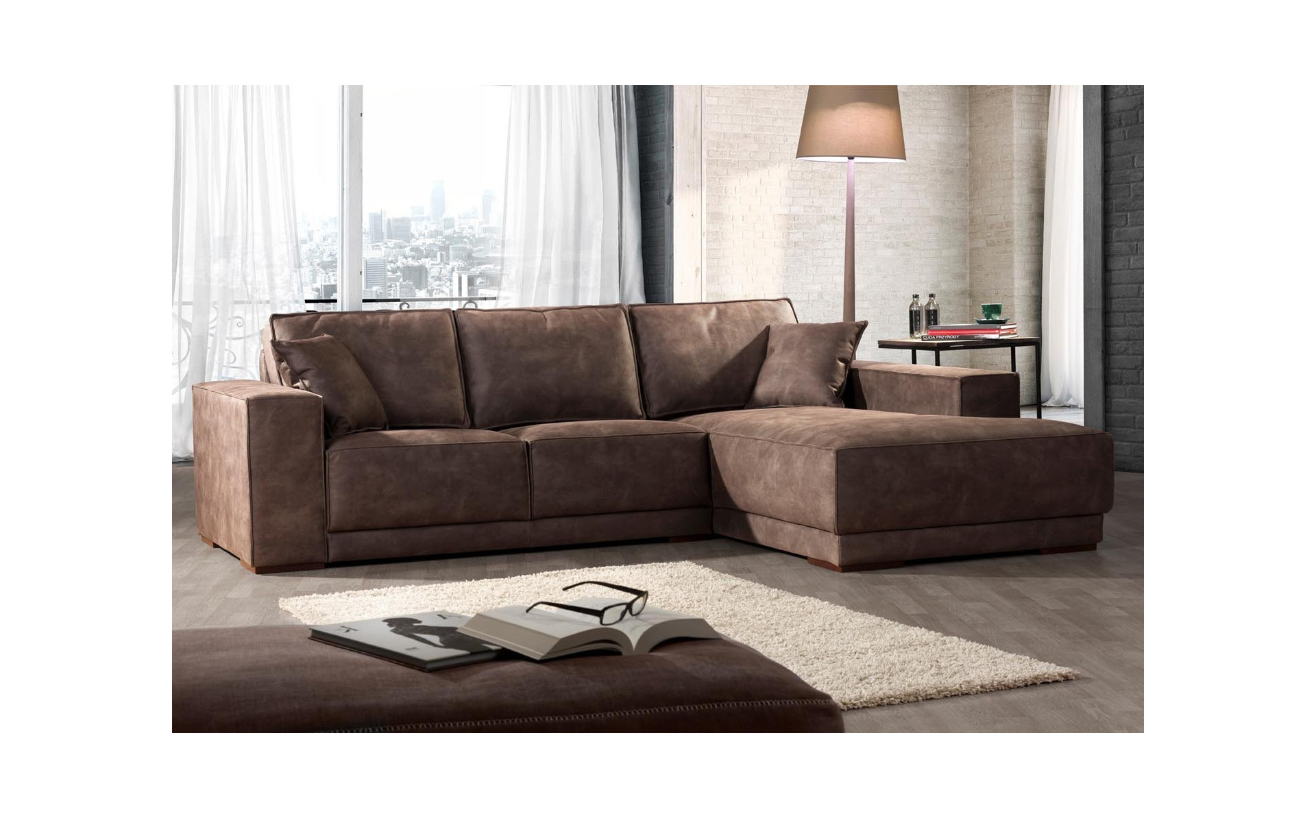 Brindisi klasyczna sofa z szezlongiem 277x193cm