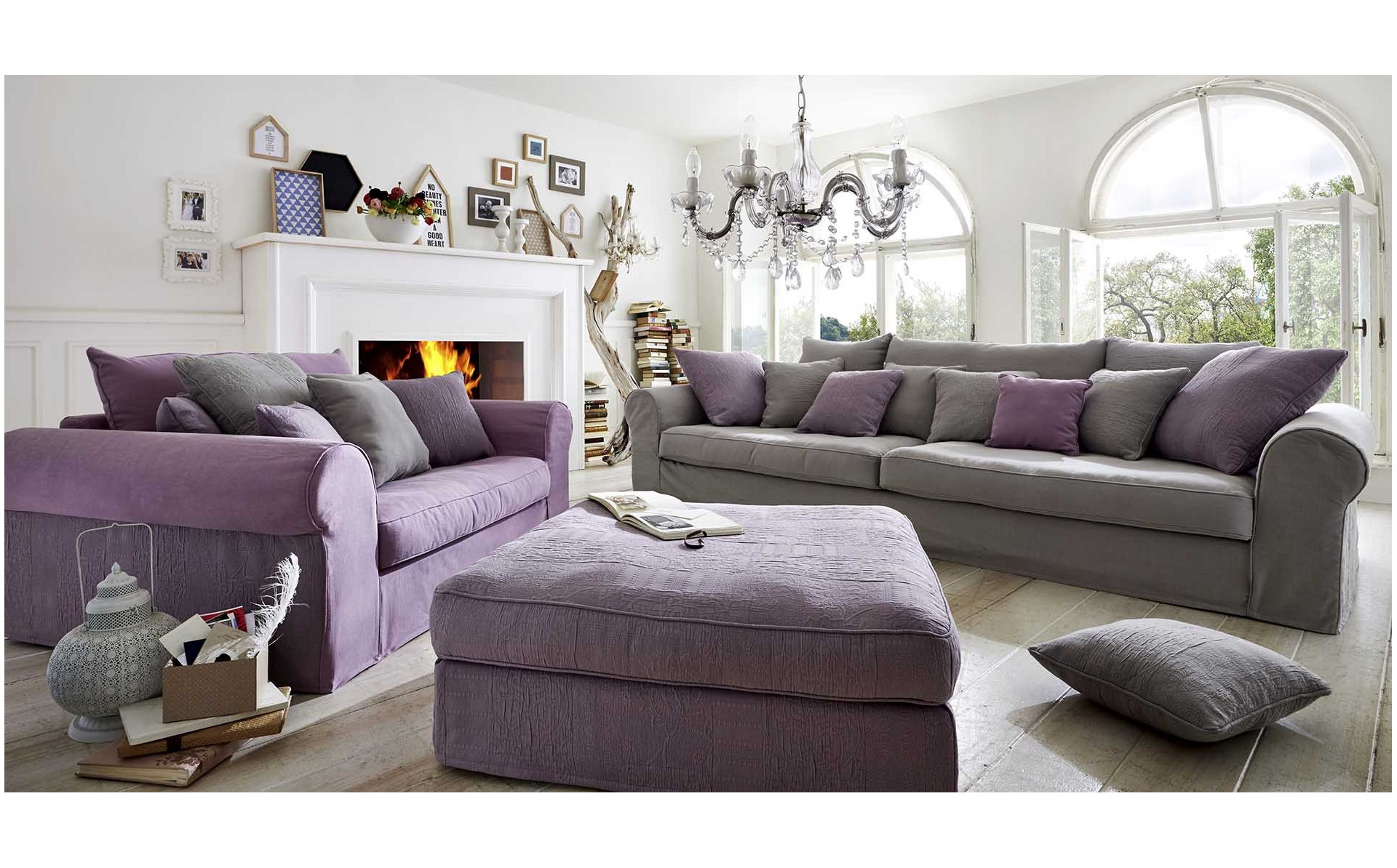 Gand stylowa sofa 320 cm z luźnym pokrowcem