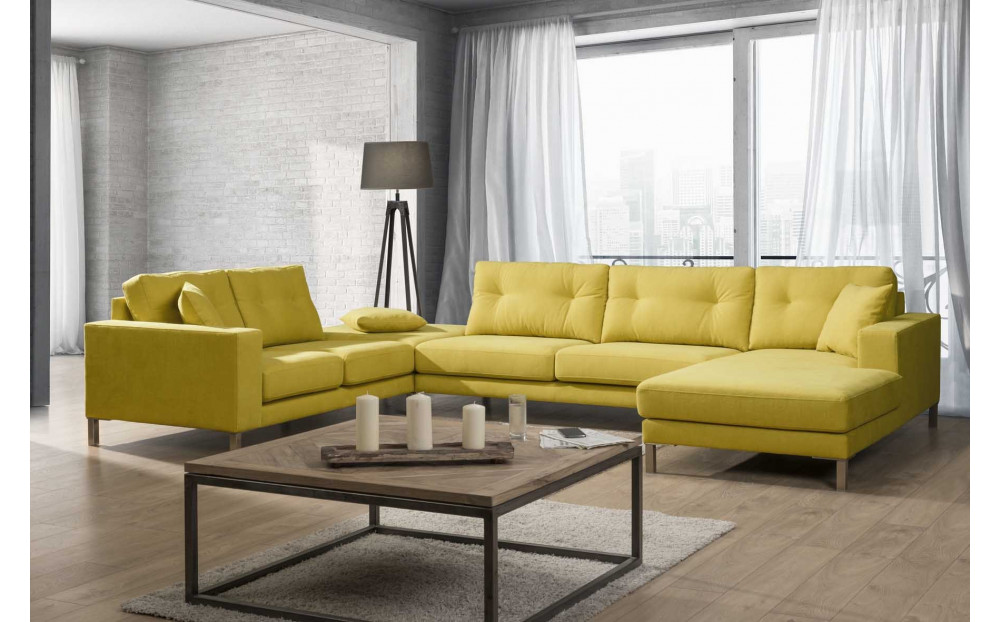 Ferrara nowoczesna sofa narożna z szezlongiem 330x161cm