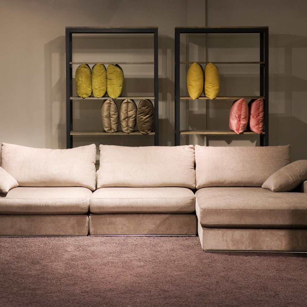 Alberta nowoczesna sofa z siedziskami Max i prawym szezlongiem 125cm