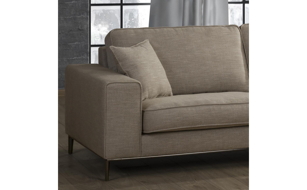 Lommel sofa z szezlongiem i chromowaną nogą 323 x 177 cm