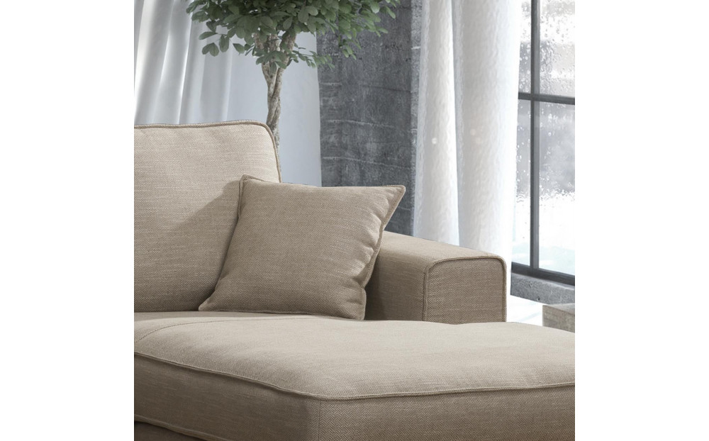 Lommel sofa z szezlongiem i chromowaną nogą 323 x 177 cm