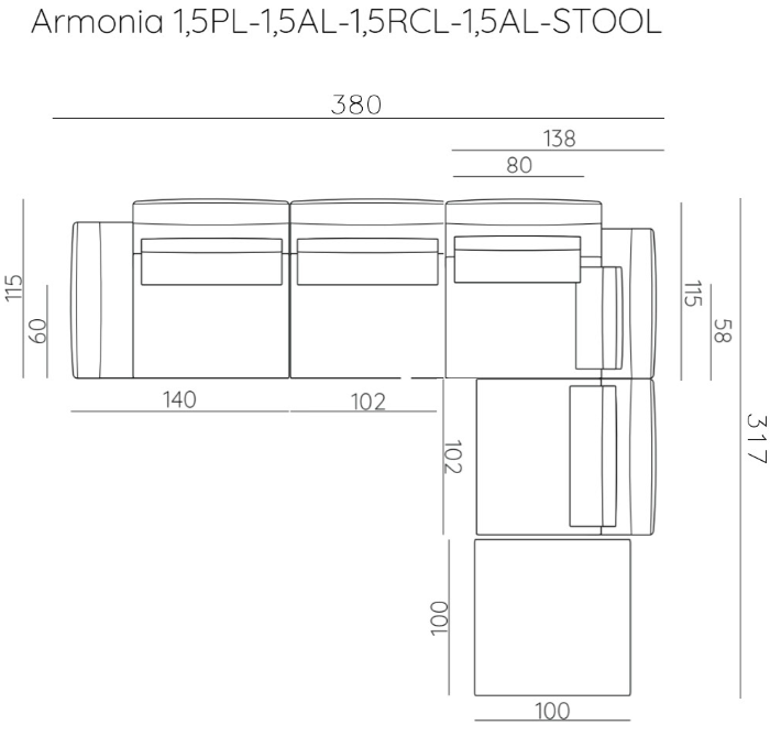 rozmiar sofy armonia