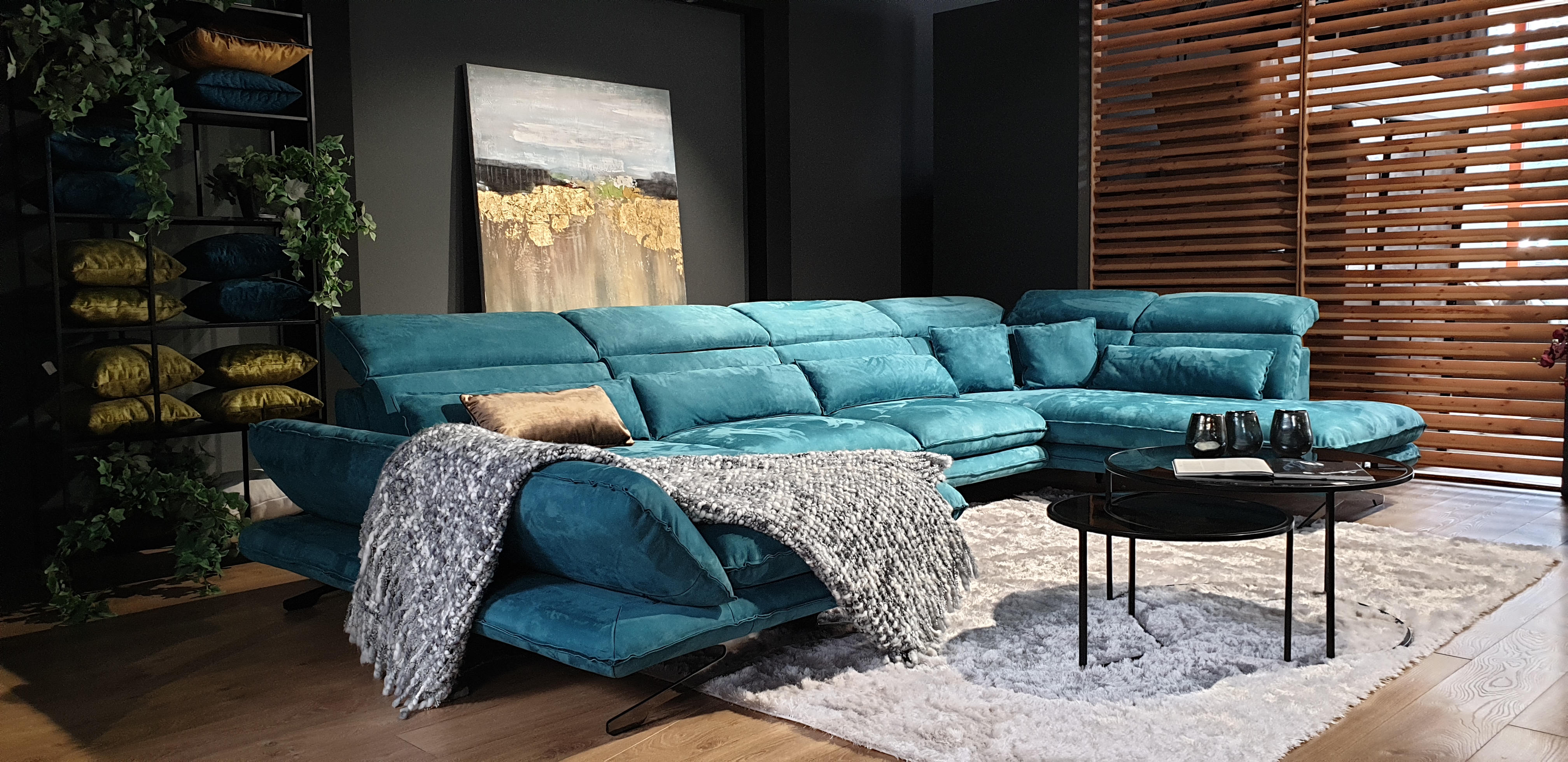 sofa mirano w nubuku turkusowy kolor